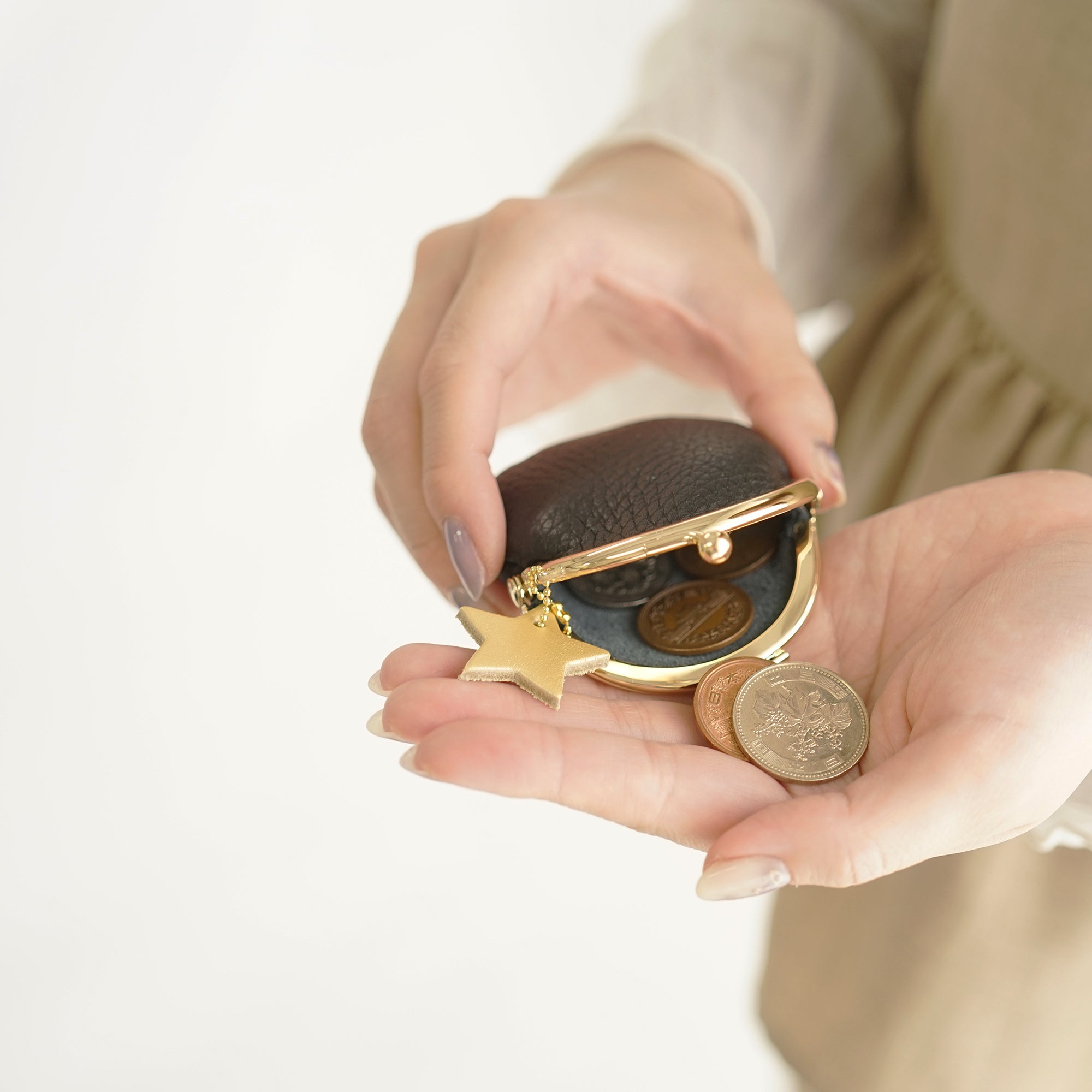 hoshinooto/本革 mini がま口財布 [Gemini-ジェミニ]