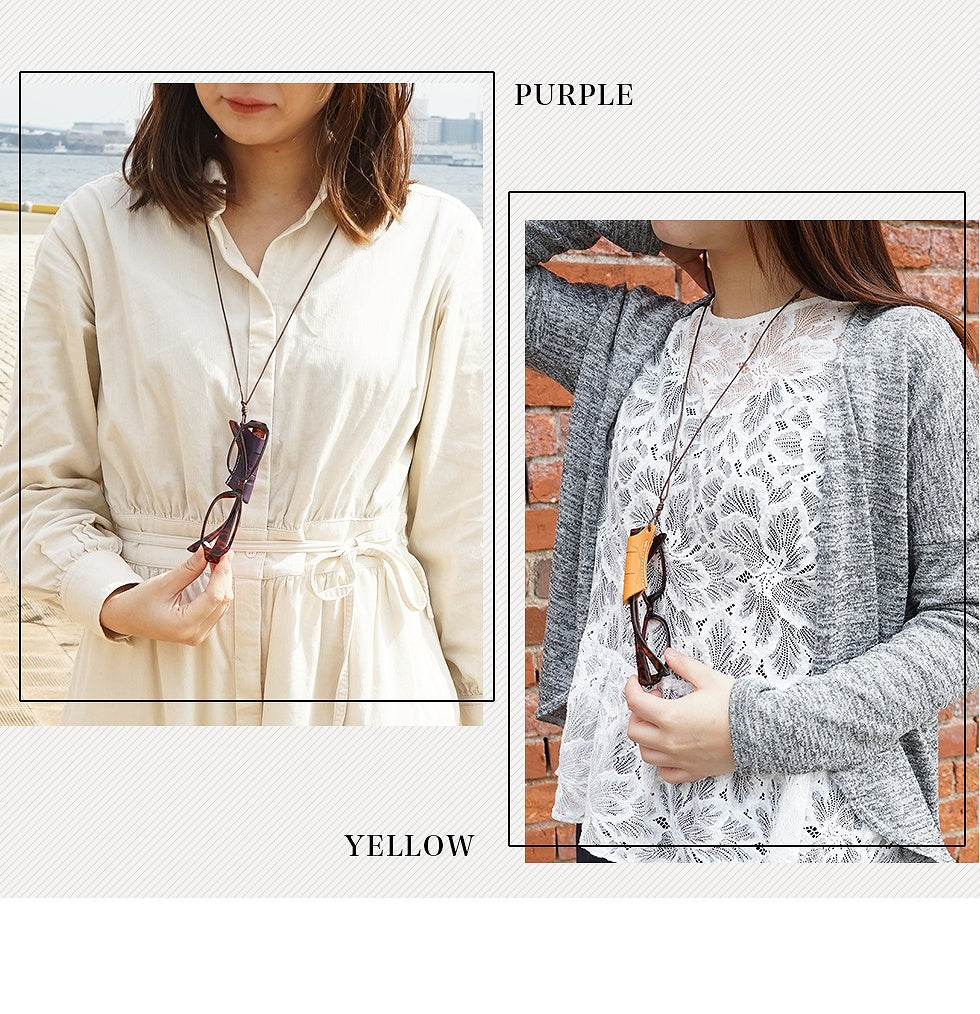 NATUCA./高級ヌメ革【メガネホルダーねこCarnya】