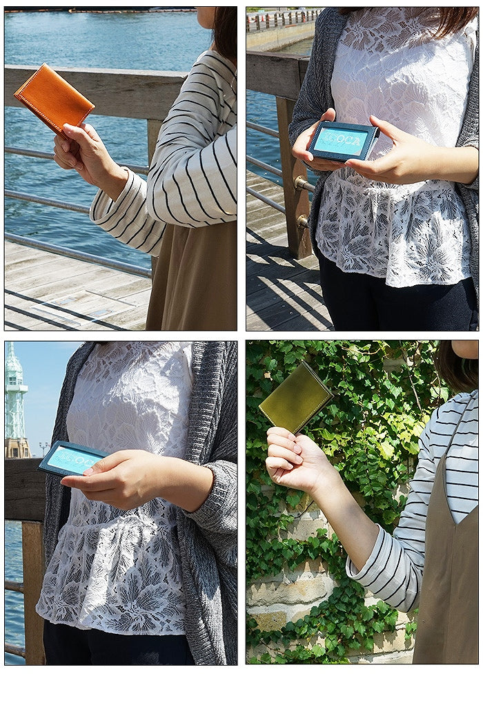 ジーンズ（栃木レザー）/両面パスケース　selectシリーズ［名入れ可］